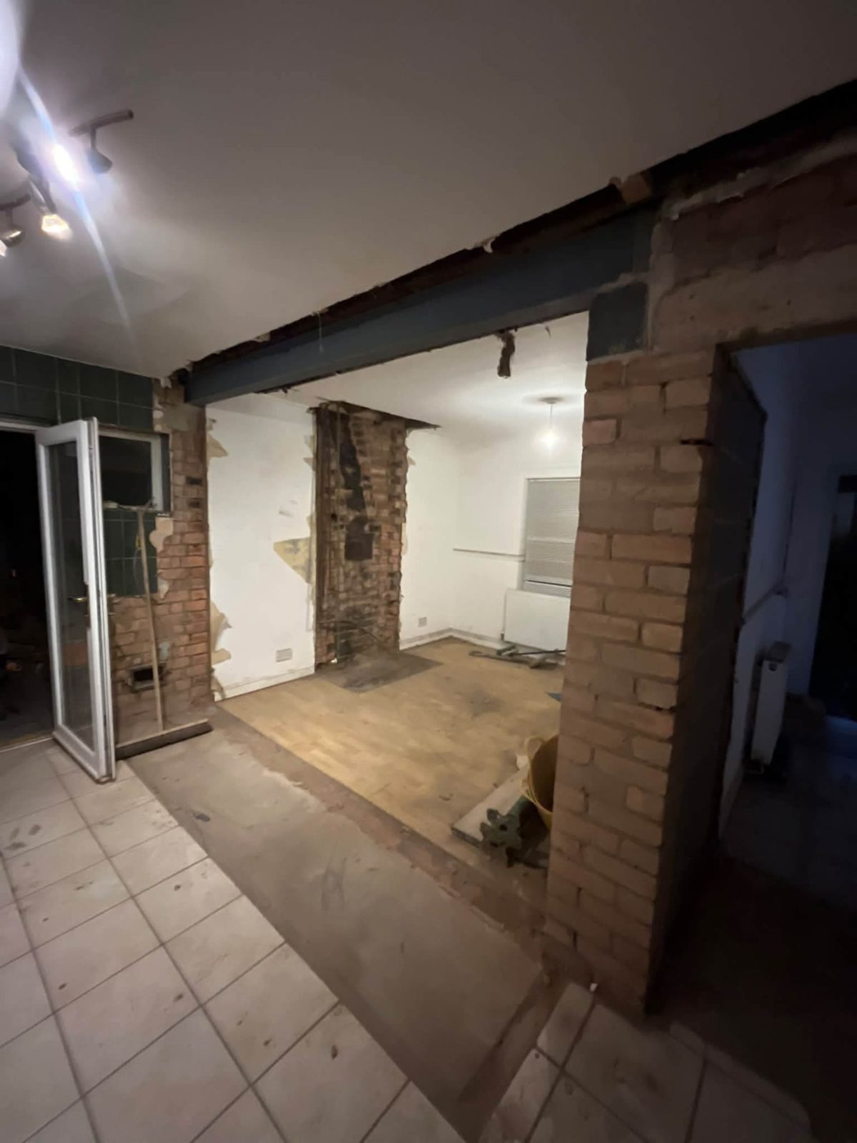 Steel beam fitted for a new opening